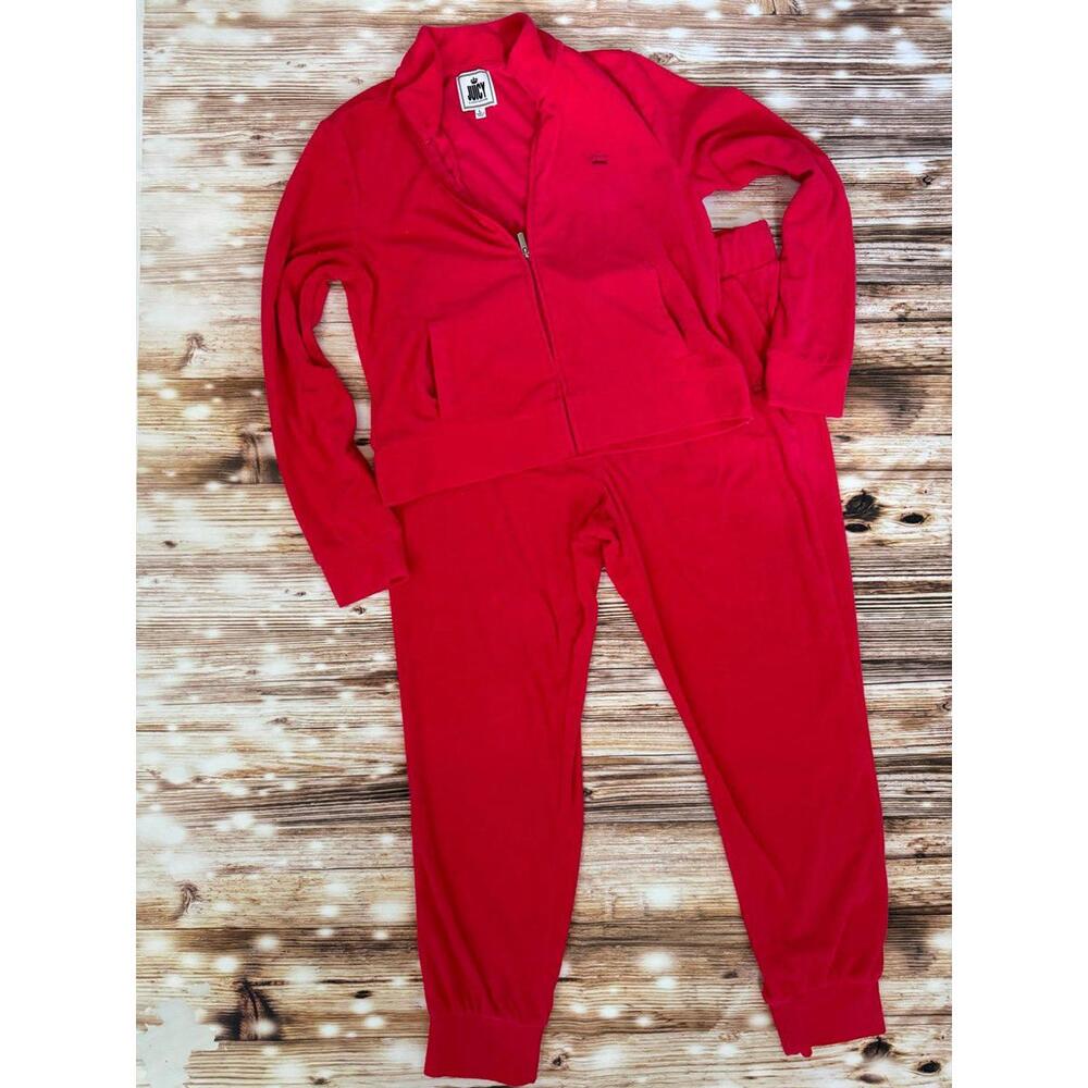 Juicy Couture Terrycloth Tracksuit Hot Pink L Jacket - XL Jogger Pant - like new